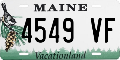 ME license plate 4549VF