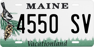 ME license plate 4550SV