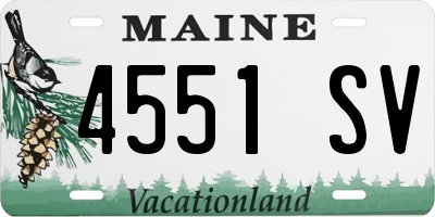 ME license plate 4551SV
