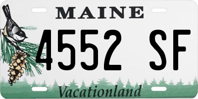 ME license plate 4552SF