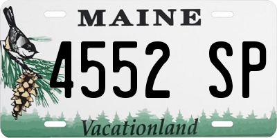 ME license plate 4552SP