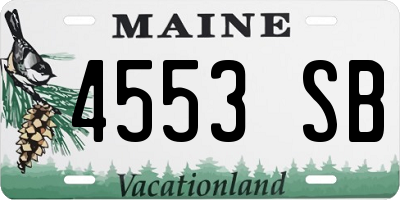 ME license plate 4553SB