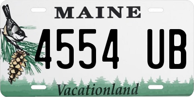 ME license plate 4554UB