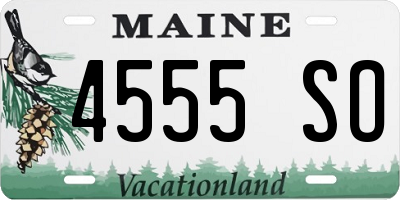 ME license plate 4555SO
