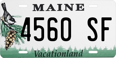 ME license plate 4560SF