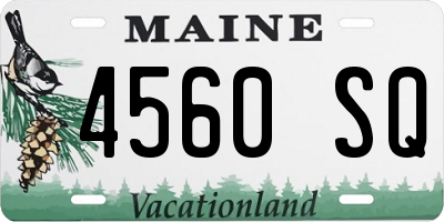 ME license plate 4560SQ