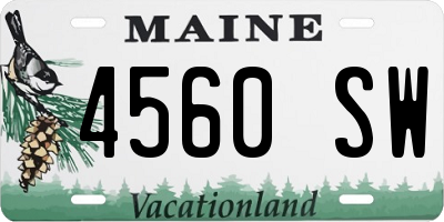 ME license plate 4560SW