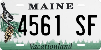 ME license plate 4561SF