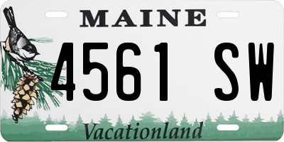 ME license plate 4561SW