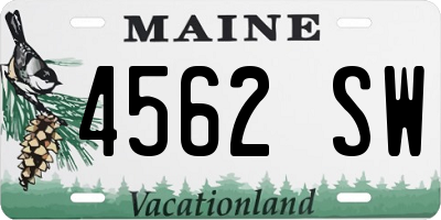 ME license plate 4562SW