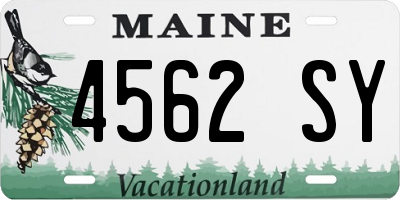 ME license plate 4562SY