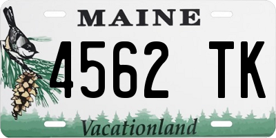 ME license plate 4562TK