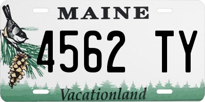 ME license plate 4562TY