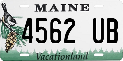 ME license plate 4562UB