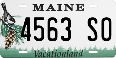 ME license plate 4563SO
