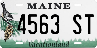 ME license plate 4563ST