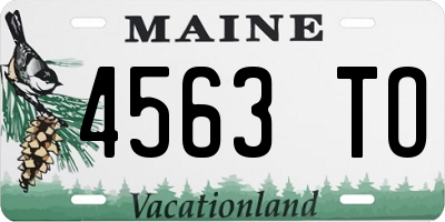 ME license plate 4563TO