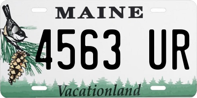 ME license plate 4563UR