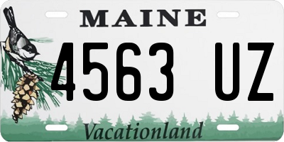 ME license plate 4563UZ