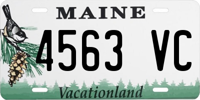 ME license plate 4563VC