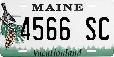 ME license plate 4566SC