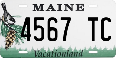 ME license plate 4567TC