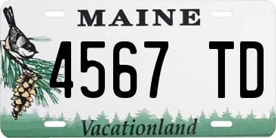 ME license plate 4567TD