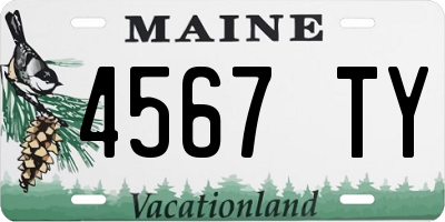 ME license plate 4567TY