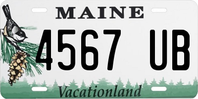 ME license plate 4567UB