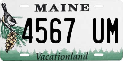 ME license plate 4567UM