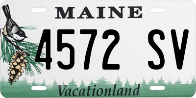 ME license plate 4572SV