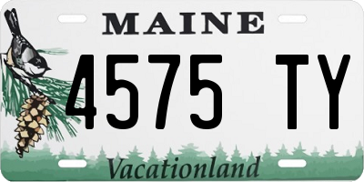 ME license plate 4575TY
