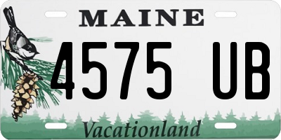 ME license plate 4575UB