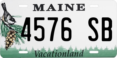 ME license plate 4576SB