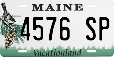 ME license plate 4576SP