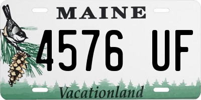 ME license plate 4576UF
