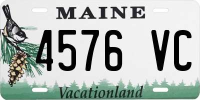 ME license plate 4576VC