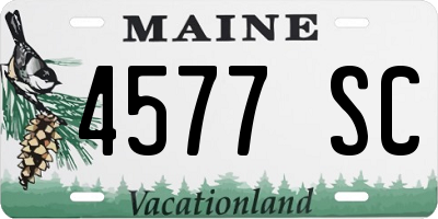 ME license plate 4577SC