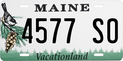 ME license plate 4577SO