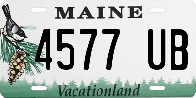 ME license plate 4577UB