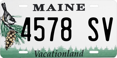 ME license plate 4578SV
