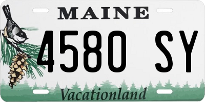 ME license plate 4580SY