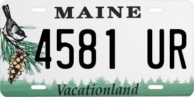 ME license plate 4581UR