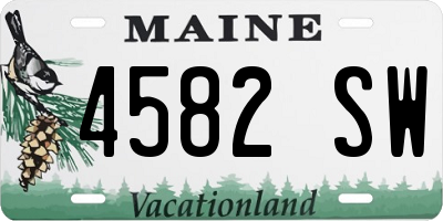 ME license plate 4582SW