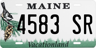 ME license plate 4583SR