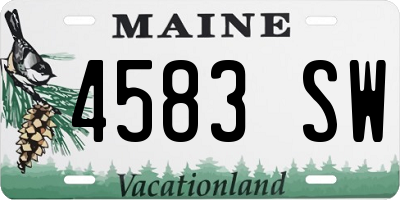 ME license plate 4583SW
