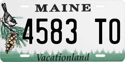 ME license plate 4583TO