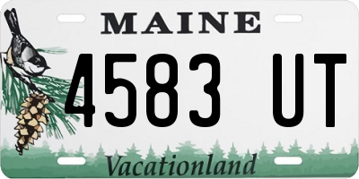 ME license plate 4583UT