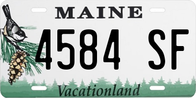 ME license plate 4584SF