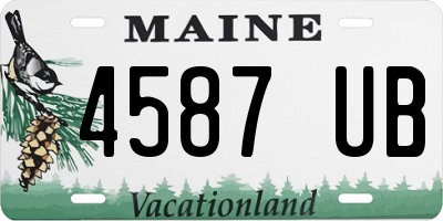 ME license plate 4587UB